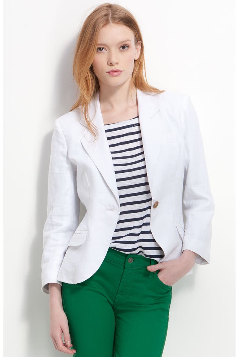 Gibson Linen Blazer, Main, color, WHITE