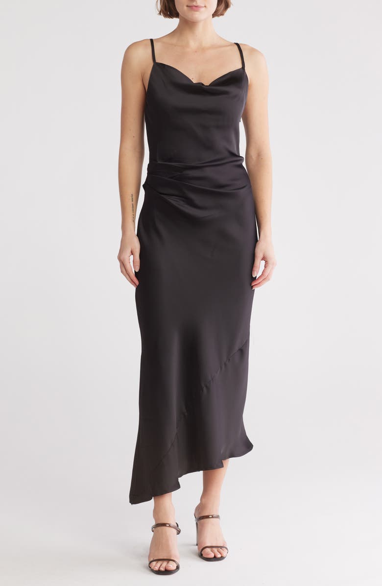 Know One Cares Ruched Satin Bias Dress, Main, color, 