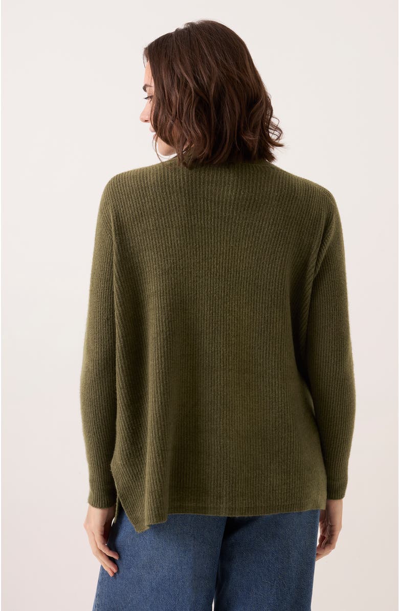 Celtic & Co. Longline Ribbed Cardigan, Alternate, color, Olive
