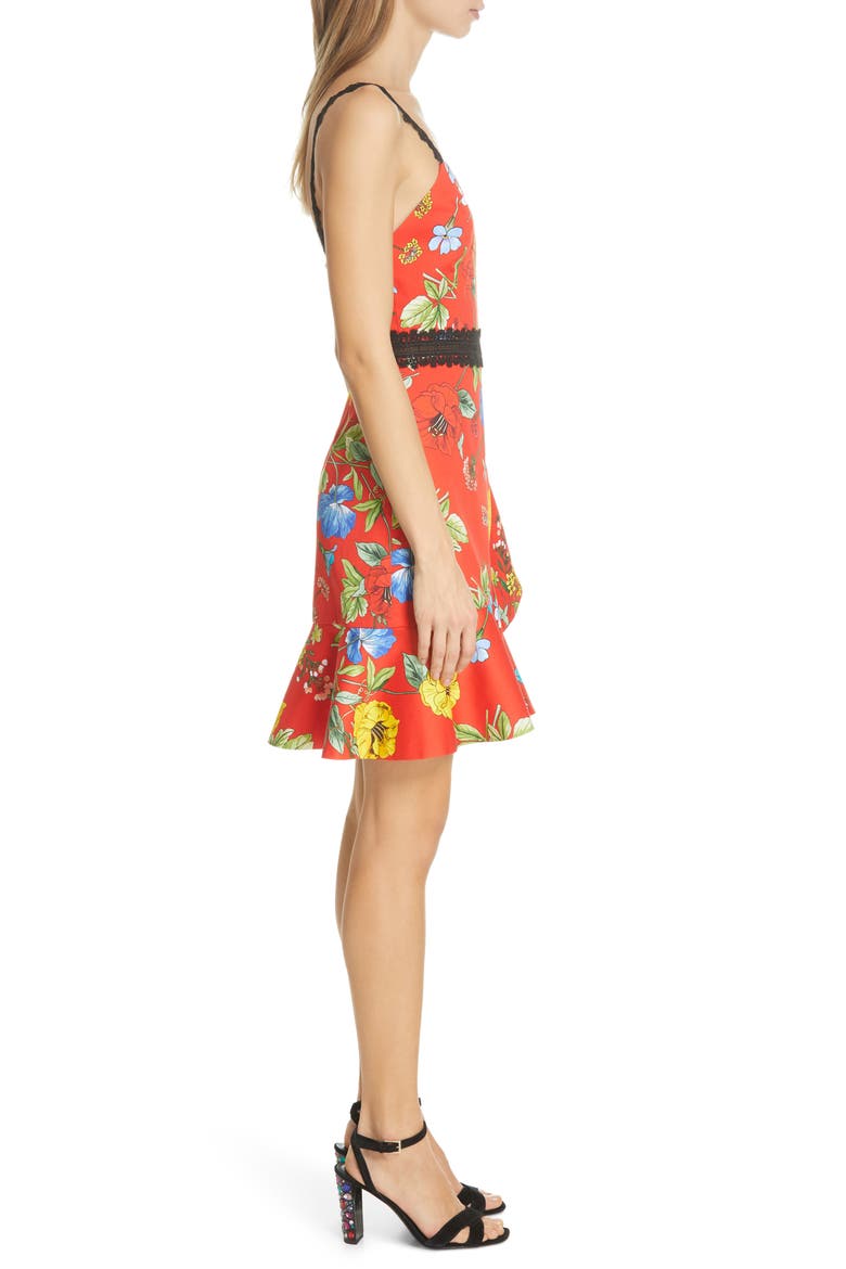 Kirby Floral Tulip Hem Dress, Alternate, color, SEINE GARDEN STRP BT POPPY/ MT