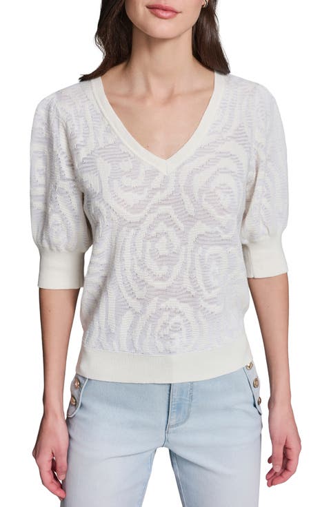 Floral Puff Sleeve Sweater