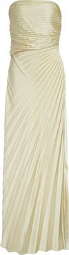 A.L.C. Bianca Pleated Strapless Gown
