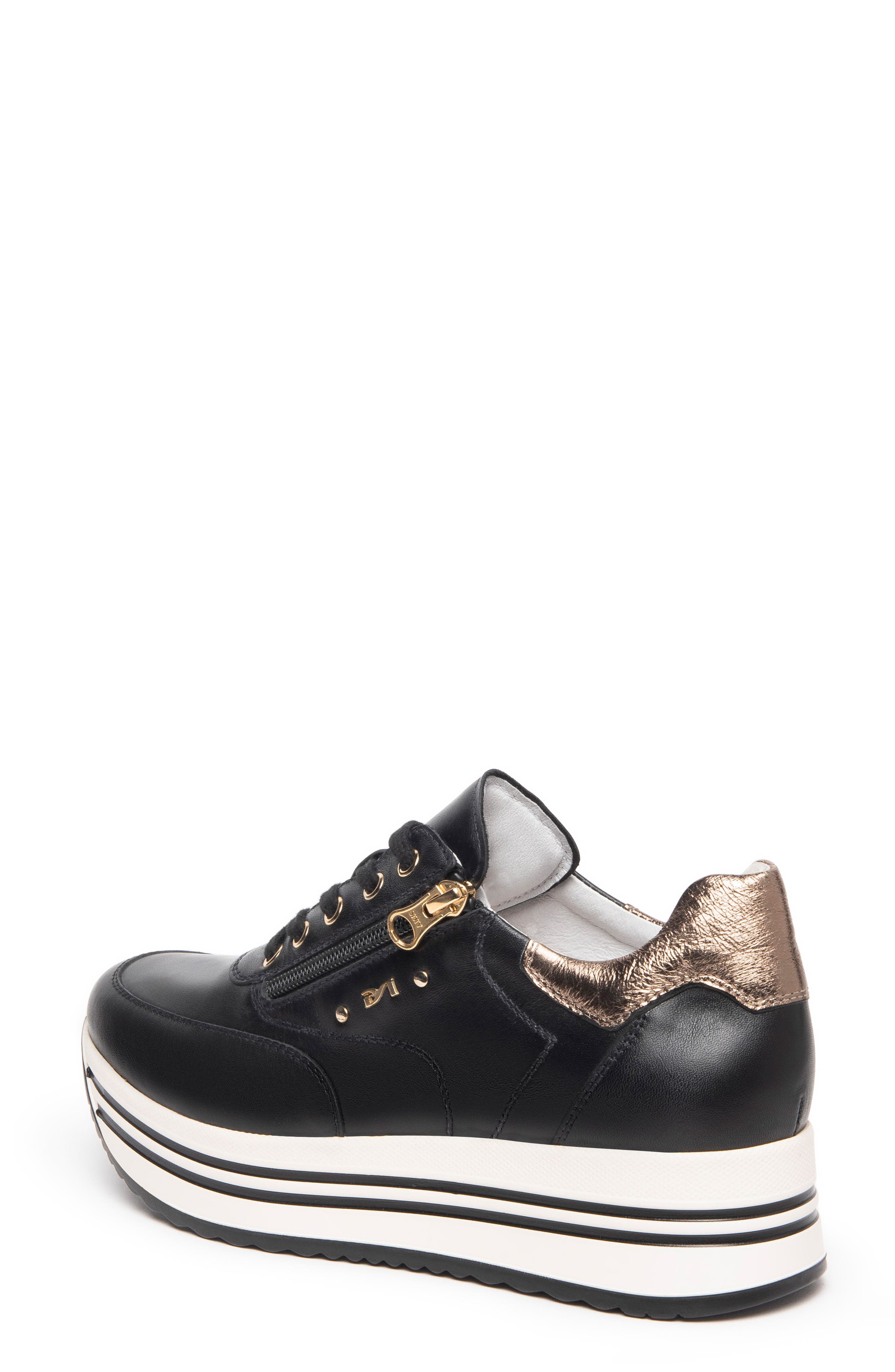 NeroGiardini Side Zip Platform Sneaker, Alternate, color, 