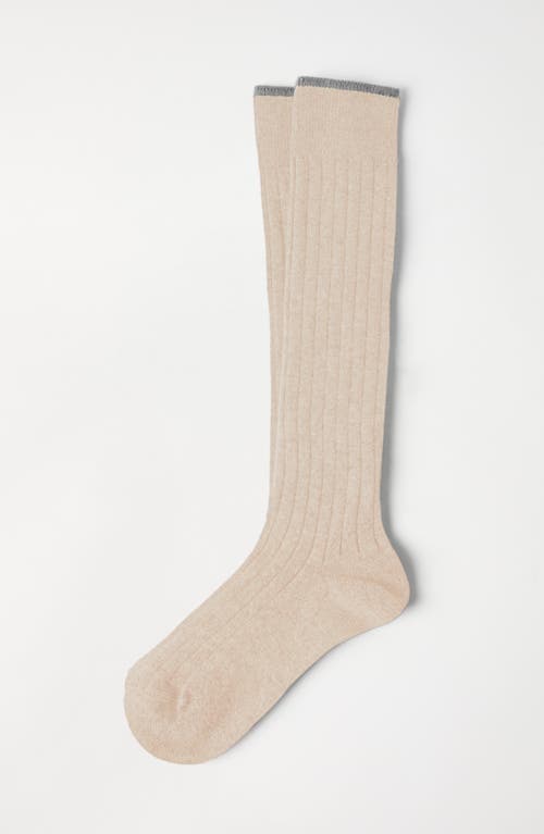 Brunello Cucinelli Rib Knit Socks In Sand