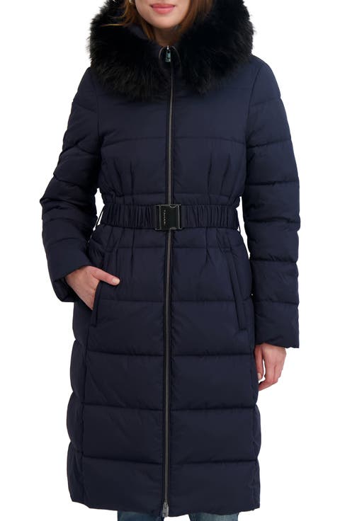 Emily Faux Fur Trim Hooded Puffer Coat