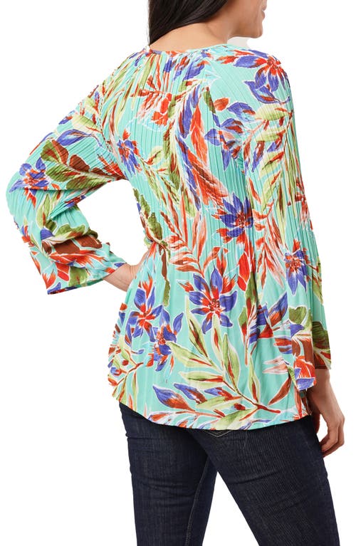 Sunny Leigh Tie Front Pleated Top In Multi