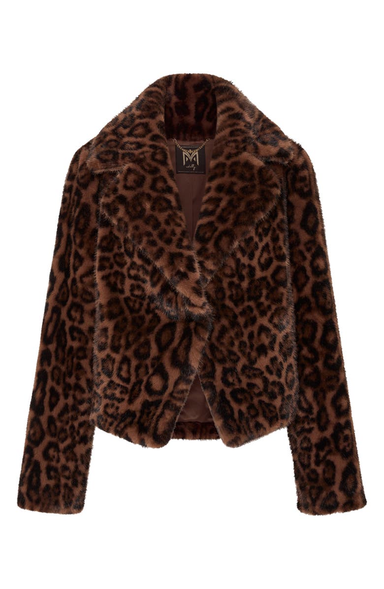 Milly Arya Faux Fur Jacket, Alternate, color, Brown Mult