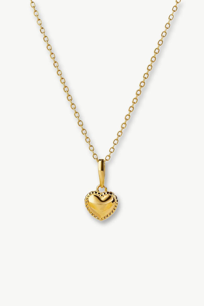 Dainty Sterling Silver Heart Pendant Necklace, Main, color, Gold