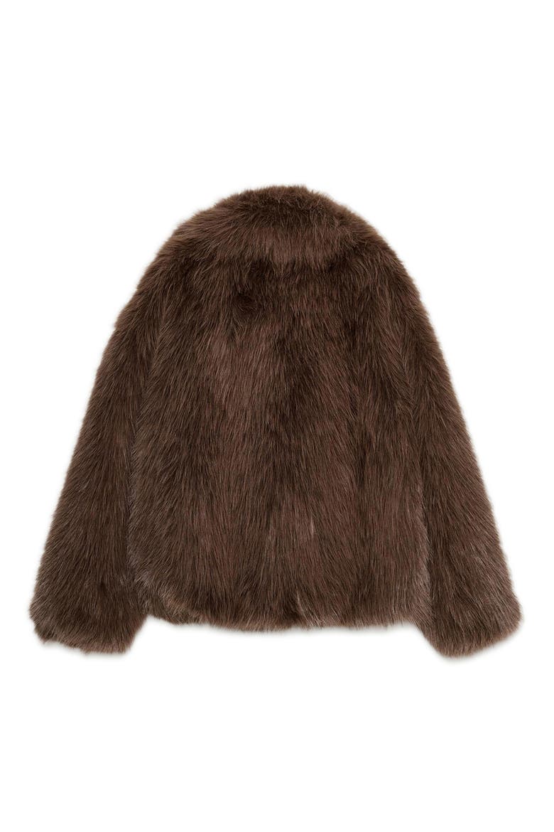 Mandie Faux Fur Coat, Alternate, color, BROWN