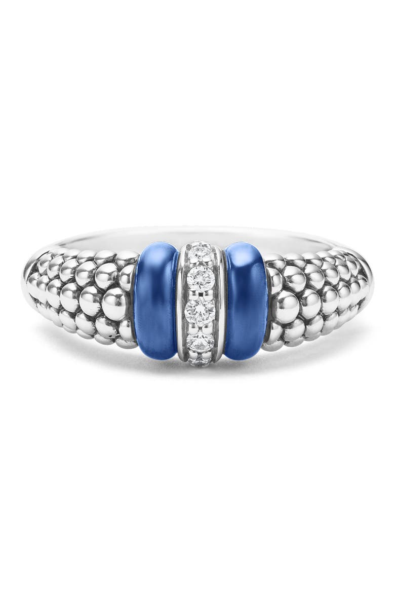 Blue Caviar Diamond Link Ring, Alternate, color, ULTRAMARINE