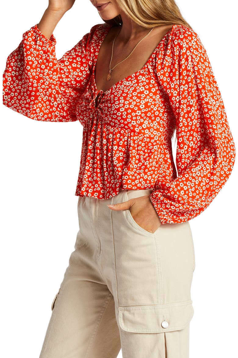 Your Fav Cutout Tie Neck Top, Alternate, color, FIRE SIDE