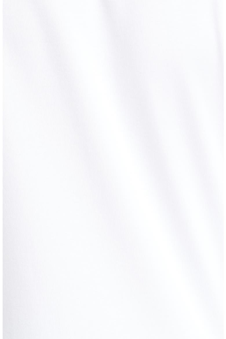 Bead Trim V-Neck Cotton Blend Tee, Alternate, color, WHITE