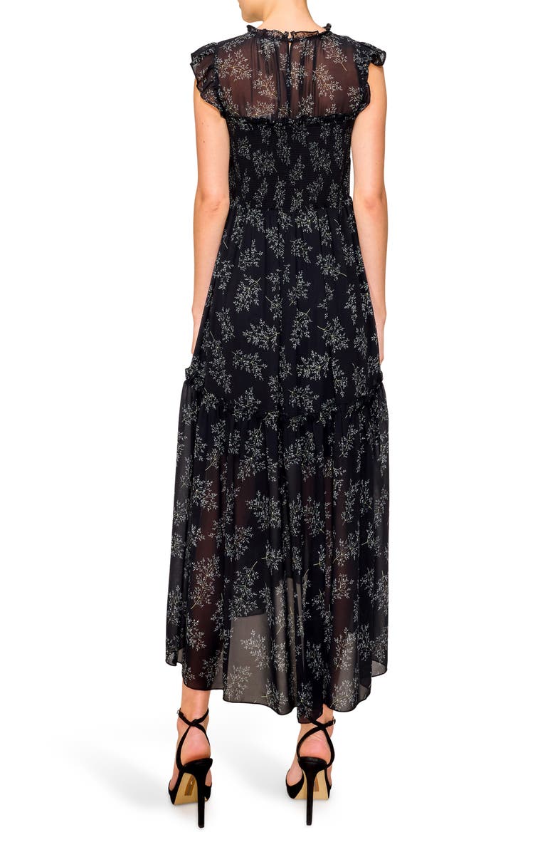 MELLODAY Ruffle Sleeveless Fit & Flare Chiffon Maxi Dress, Alternate, color, 