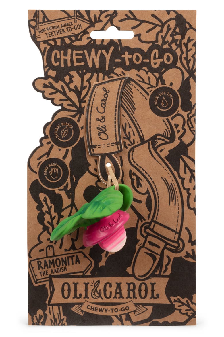 Ramona the Radish Newborn Teething Toy, Alternate, color, RED