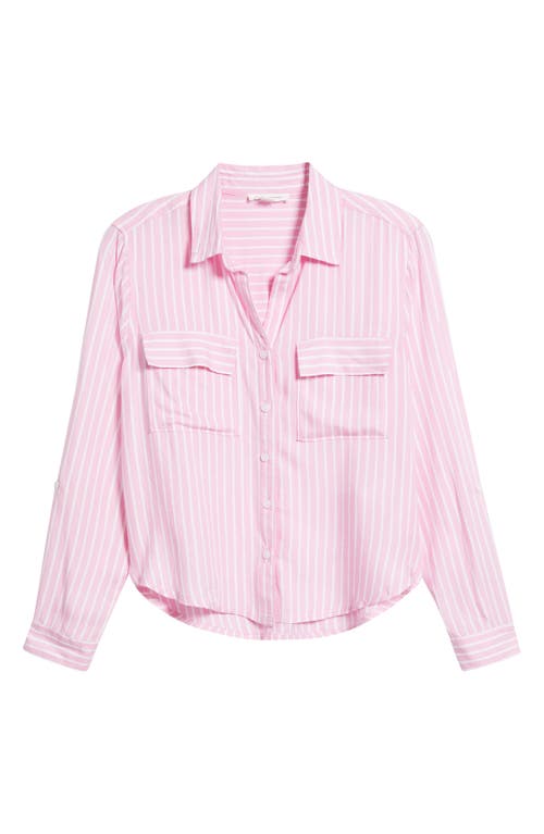 BEACHLUNCHLOUNGE BEACHLUNCHLOUNGE FALLON CROP BUTTON-UP SHIRT 