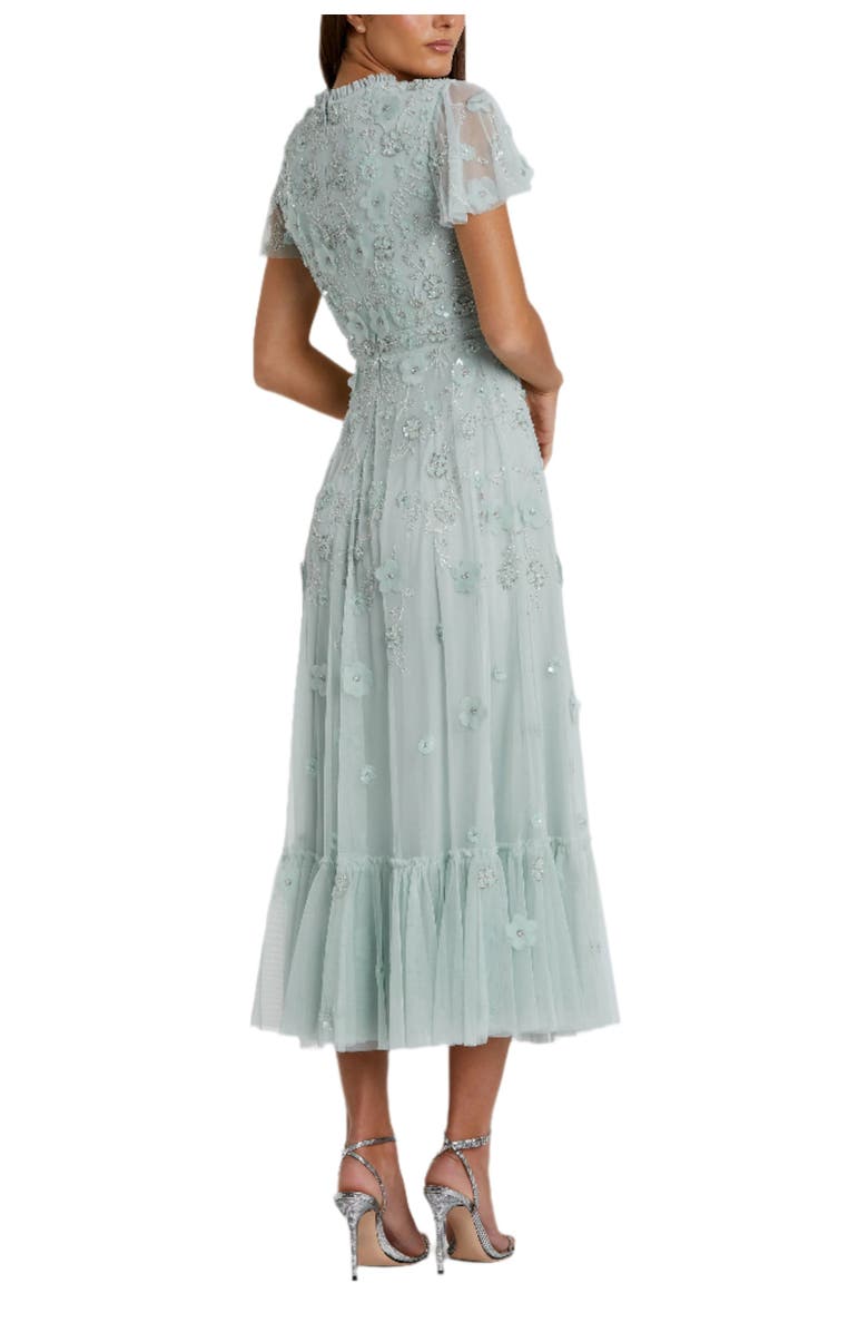 Mac Duggal Embellished High Neck Cap Sleeve A Line Dress, Alternate, color, Powder Blue