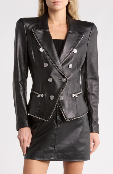 Ottilie Zip Leather Blazer