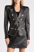 L'AGENCE Ottilie Zip Leather Blazer