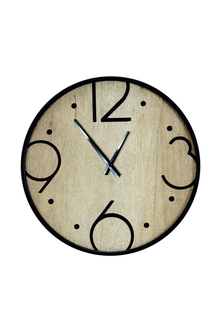 Wood 15.7 in. Wall Clock, Main, color, Brown