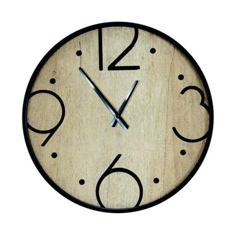 Wood 15.7 in. Wall Clock