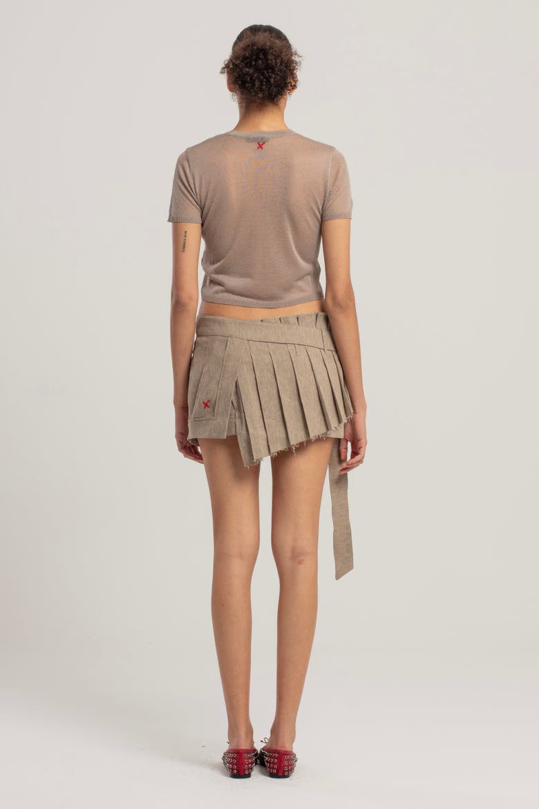Short Sleeve Knit Top, Alternate, color, BEIGE