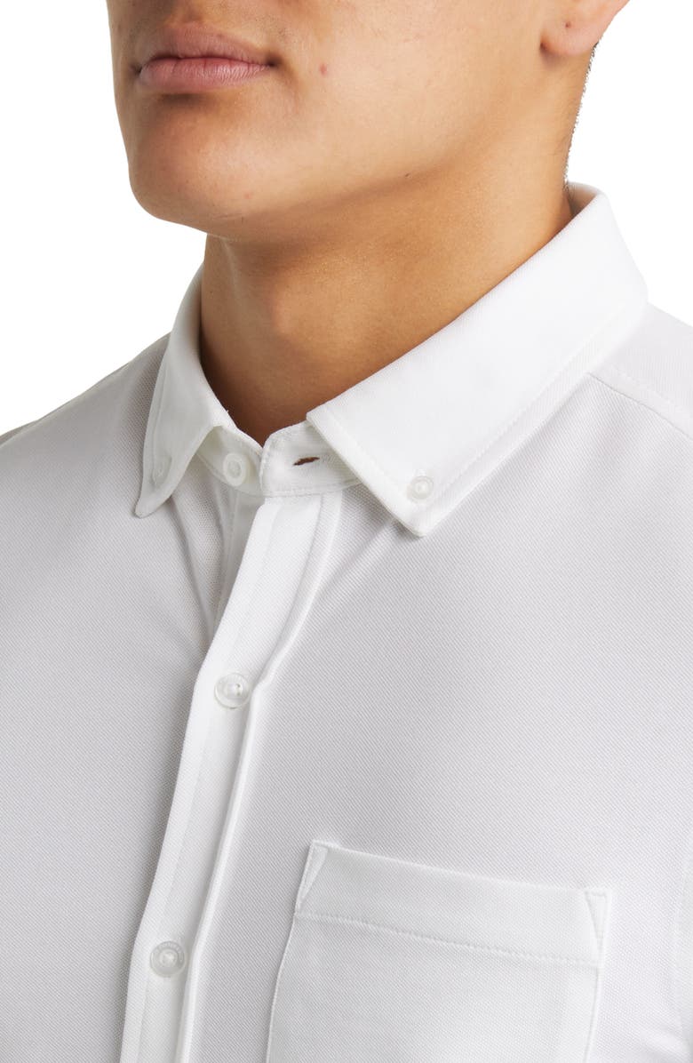 Cutter & Buck Reach Button-Down Piqué Knit Shirt, Alternate, color, White