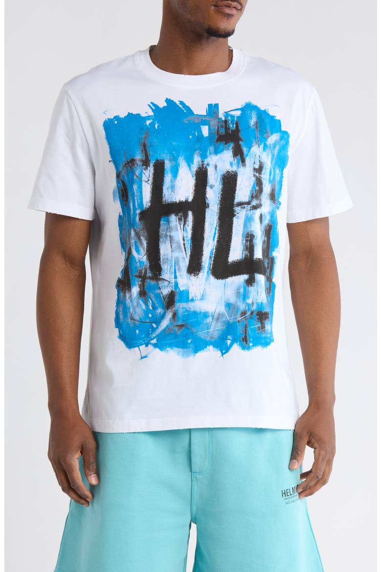 Scribble Graphic T-Shirt, Main, color, WHITE/ BLUE