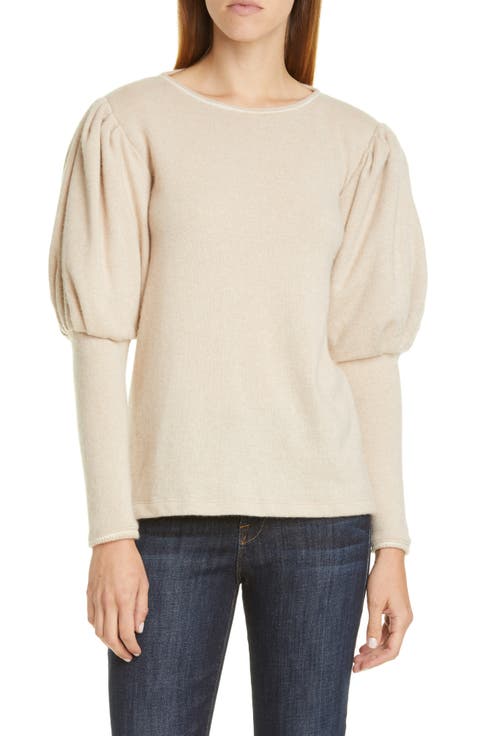 Puff Sleeve Cashmere Sweater