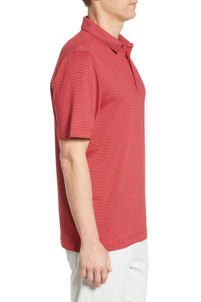 Forge DryTec Pencil Stripe Performance Polo, Alternate, color, CARDINAL RED