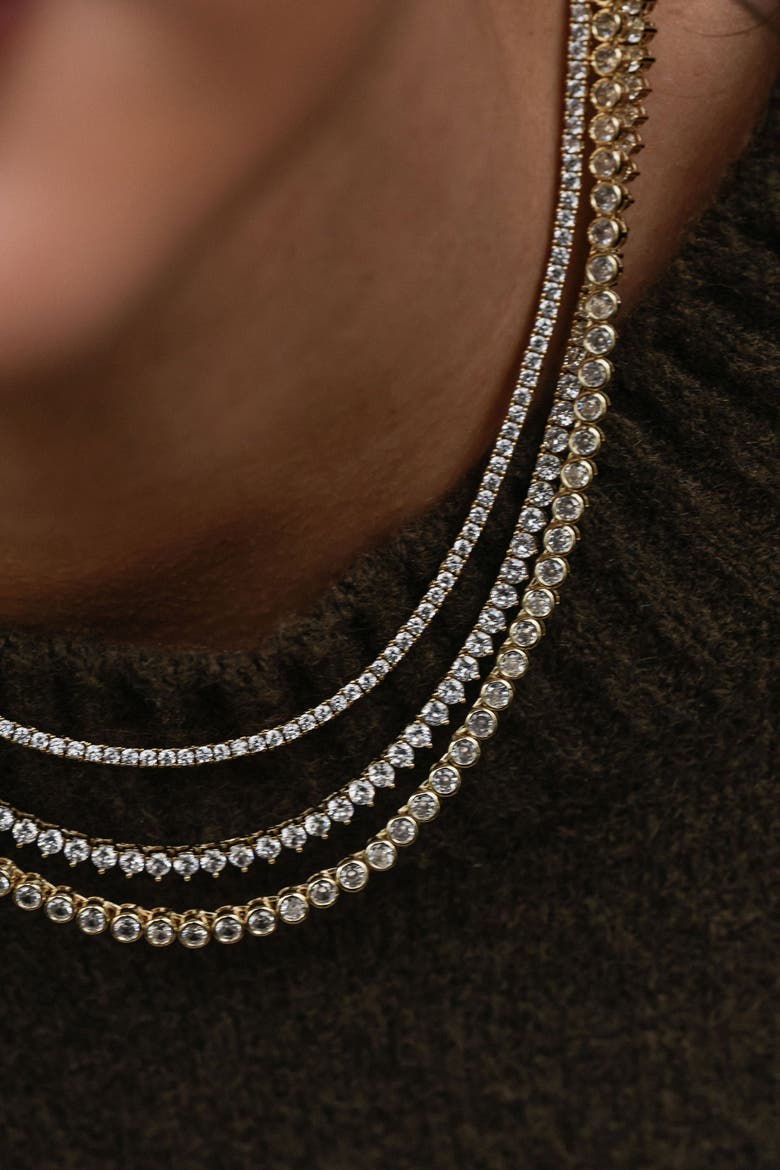Carissa Tennis Necklace, Alternate, color, Gold