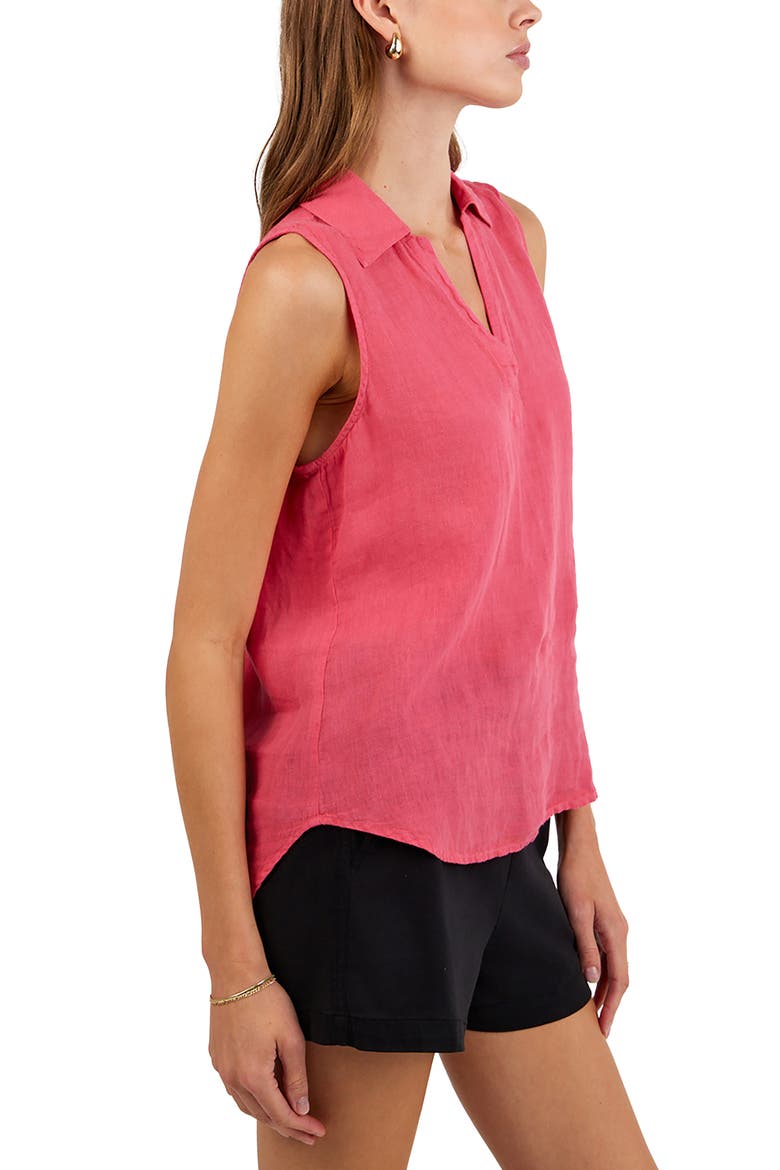 Sleeveless Linen Top, Alternate, color, SPICED HIBISCUS