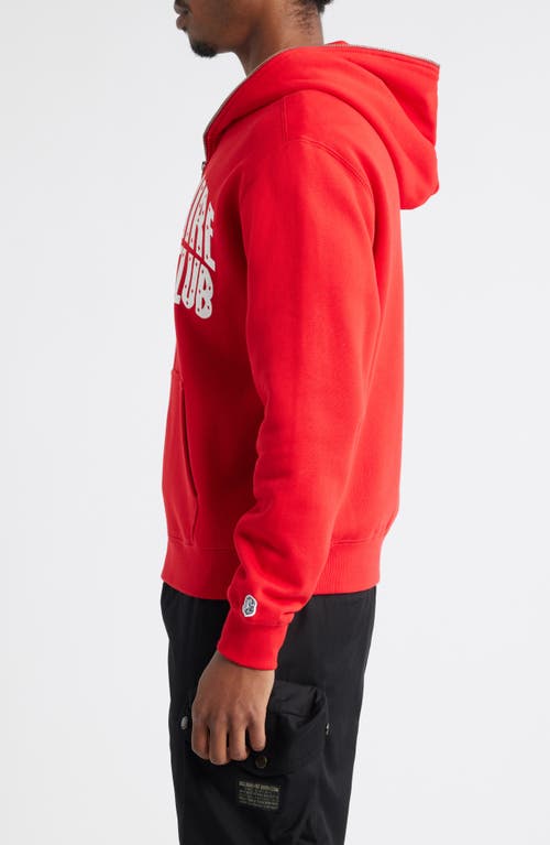 Billionaire Boys Club Curve Graphic Zip Hoodie In Red