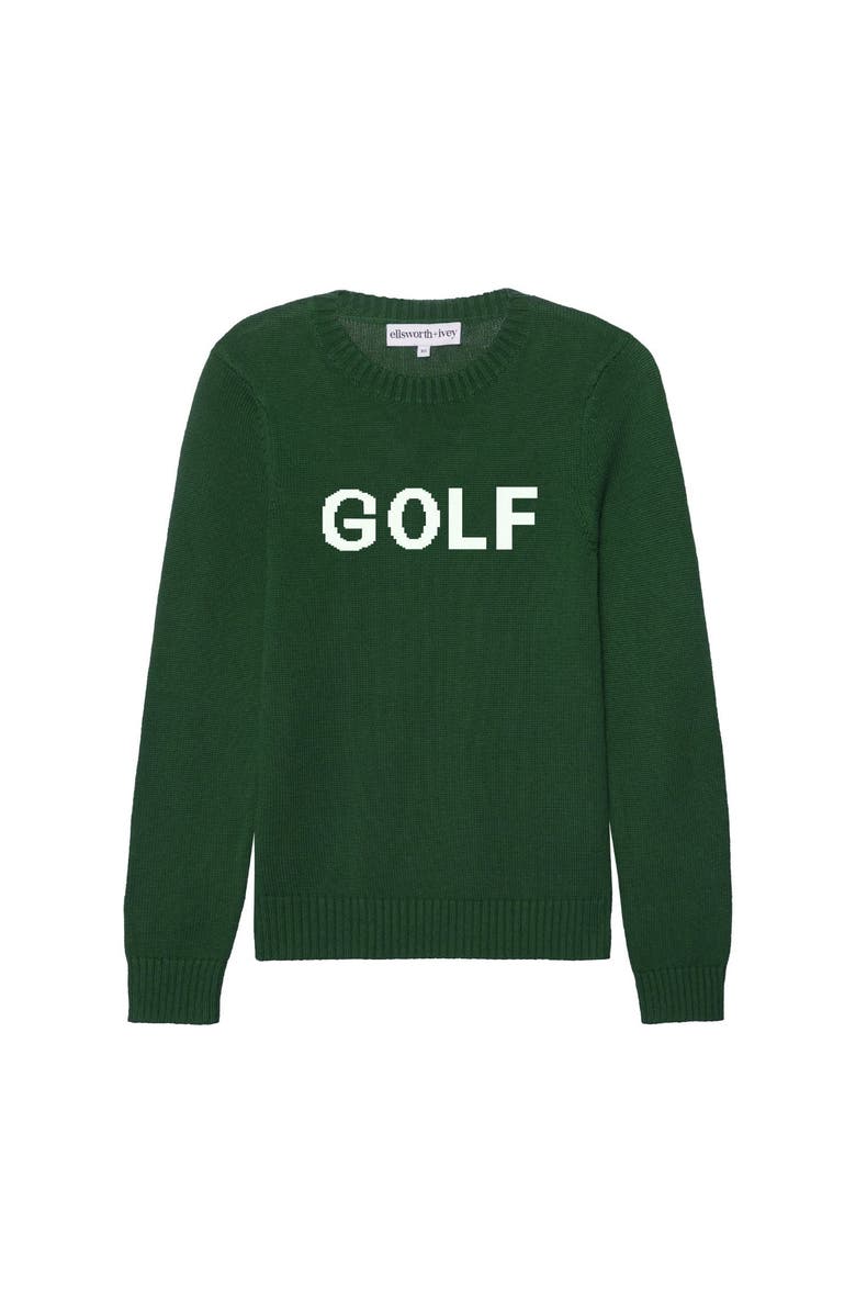 Ellsworth + Ivey Classic Golf Crewneck, Main, color, Green/Ivory