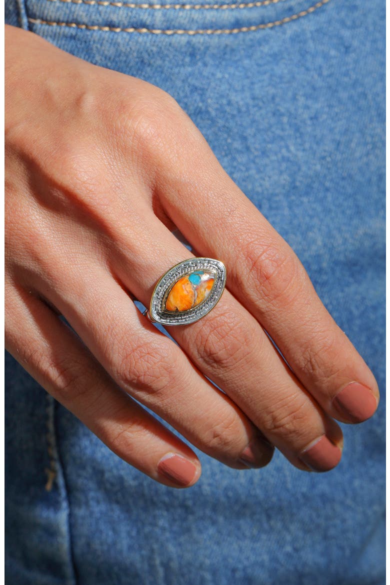 Moonstone Statement Ring, Alternate, color, ORANGE