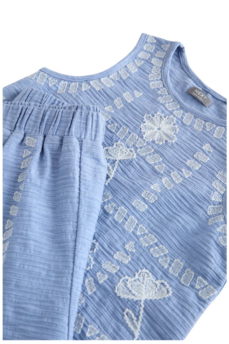 Floral Tile Tank & Shorts Set, Alternate, color, BLUE