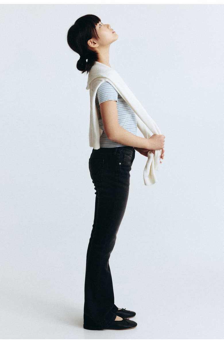 H&M Flared Leg Low Jeans, Alternate, color, Denim Black