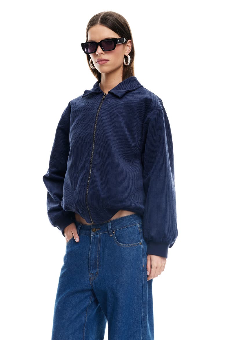 Corduroy Bomber Jacket, Alternate, color, MIDNIGHT