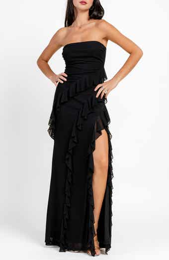 Beivy Strapless Ruffle Mesh Mermaid Dress