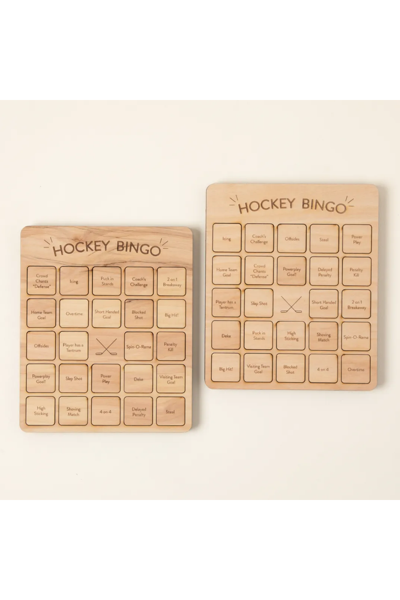 Hockey Bingo Set of 2 by Woodtech, Alternate, color, Beige