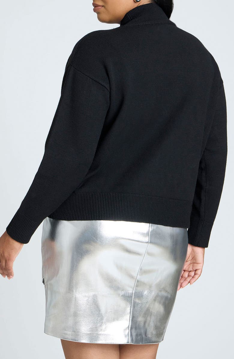 ELOQUII Grommet Mock Neck Sweater, Alternate, color, 