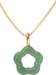 MADE BY MARY Green Aventurine Flower Charm Necklace