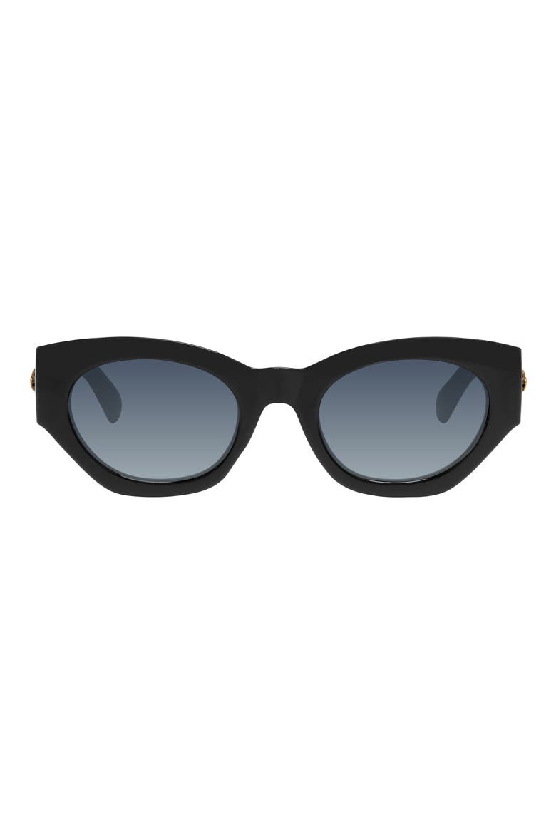 52mm Cat Eye Sunglasses, Main, color, SOLID BLACK