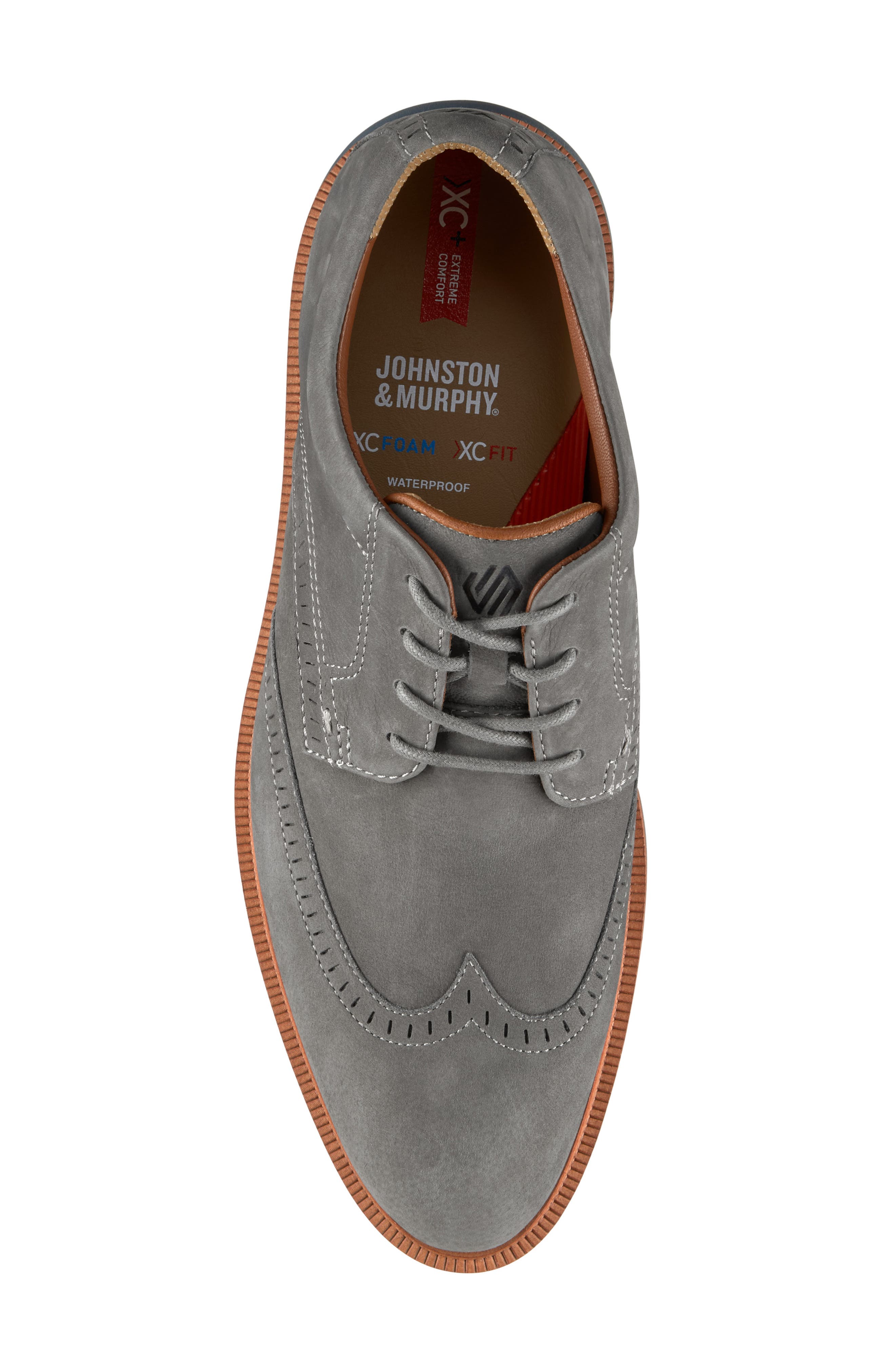 Johnston & Murphy Parker Waterproof Wingtip Derby, Alternate, color, Gray Waterproof Nubuck