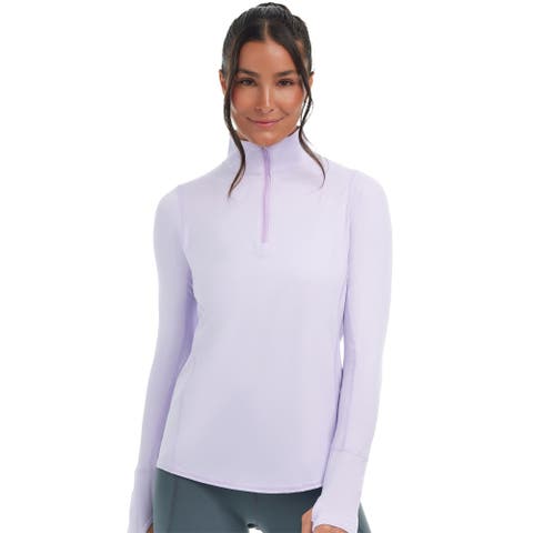 Women's Long Sleeve Sun and UV Protection Relaxed Mock Zip Top