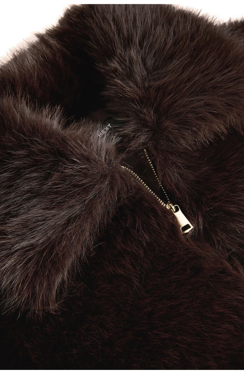 NEXT Faux Fur Zip Jacket, Alternate, color, Brown