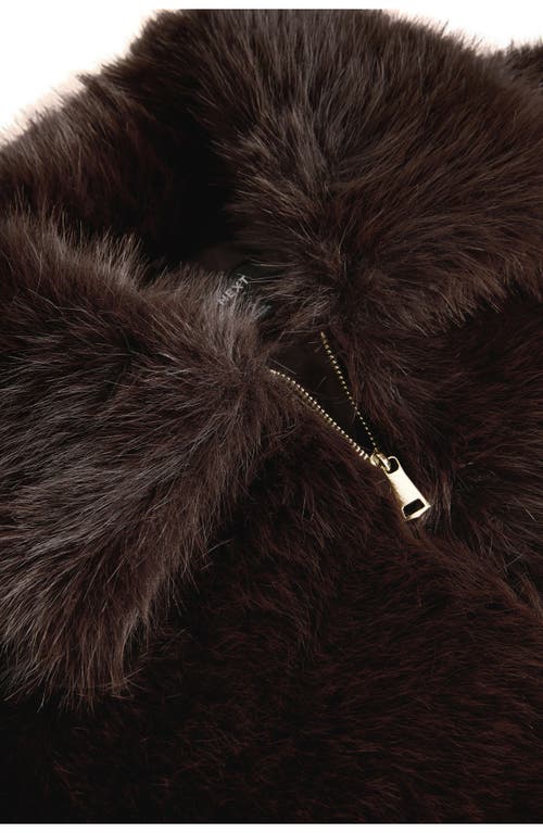 Next Faux Fur Zip Jacket In Brown