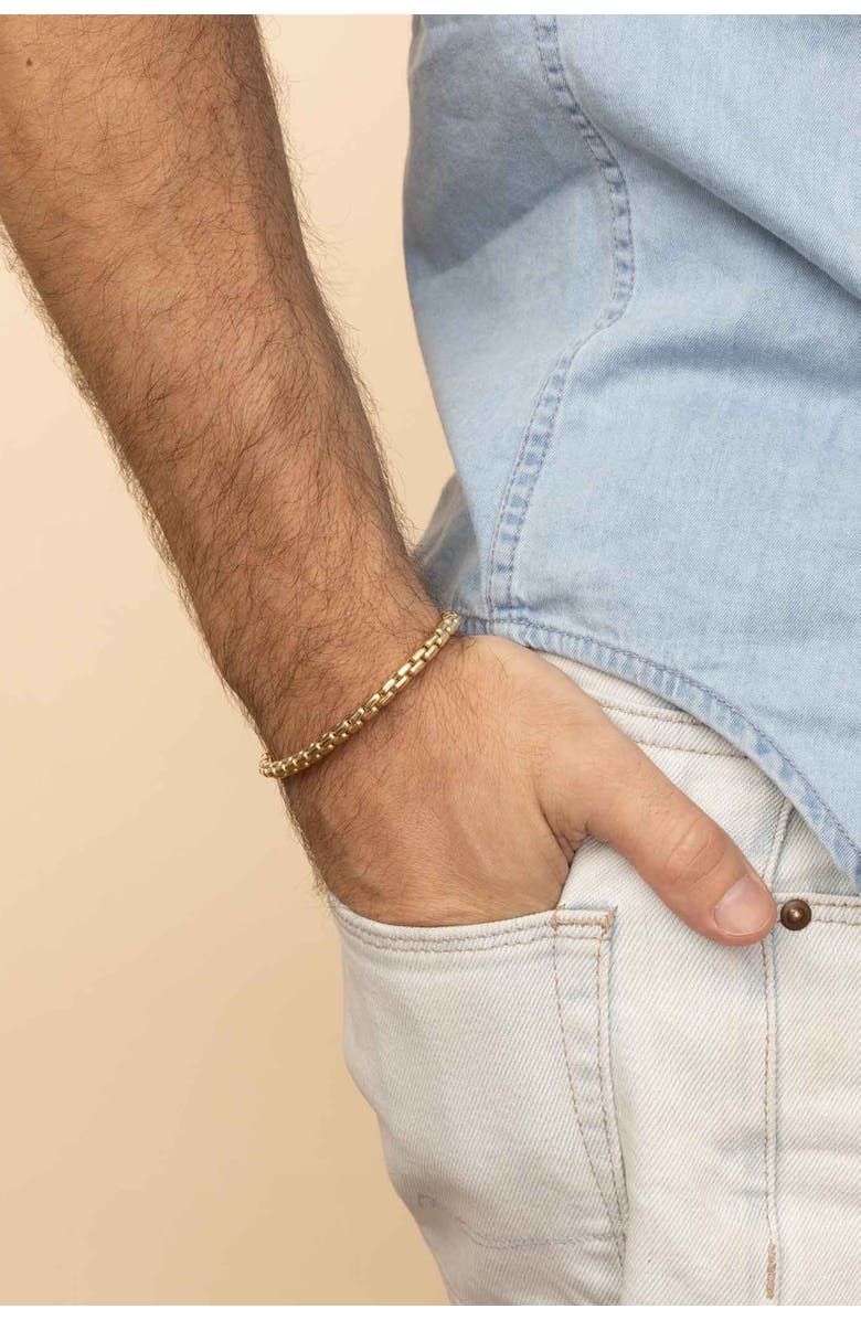 Oradina 14K Yellow Gold Round Bodega Box Bracelet, Alternate, color, Yellow Gold