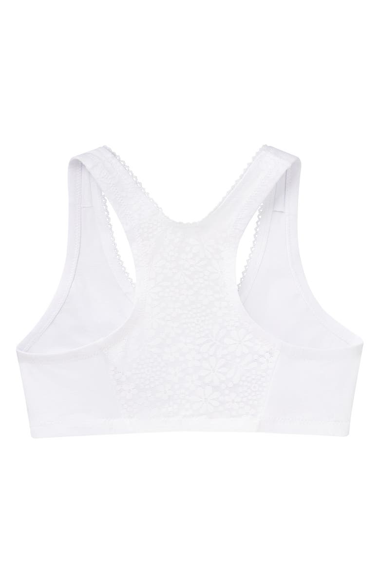 Glamorise Front Close Cotton Blend T-Back Comfort Bra, Alternate, color, White