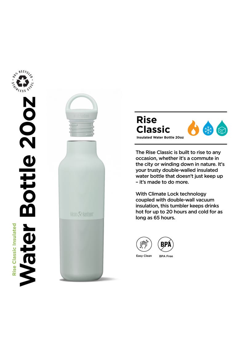 20oz Rise Classic Insulated Water Bottle with Arch Loop Cap, Alternate, color, Barely Blue