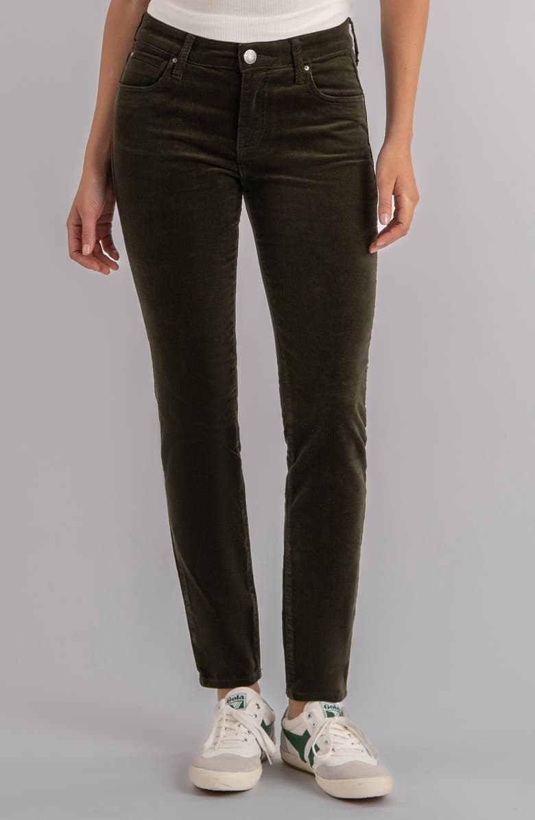 KUT from the Kloth Diana Stretch Corduroy Skinny Pants, Main, color, Olive